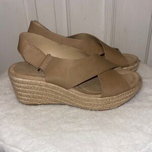 Delicious Tan Wedge Sandals